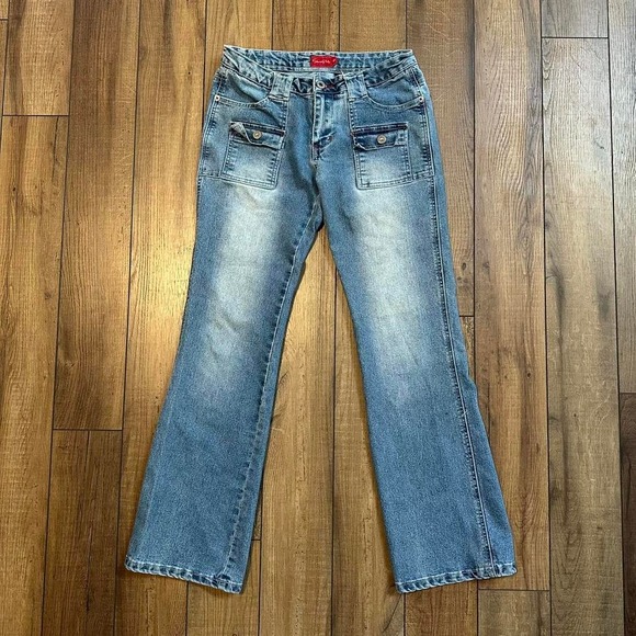 Y2K SouthPole low rise flare jeans‎ size 5 - Picture 1 of 8